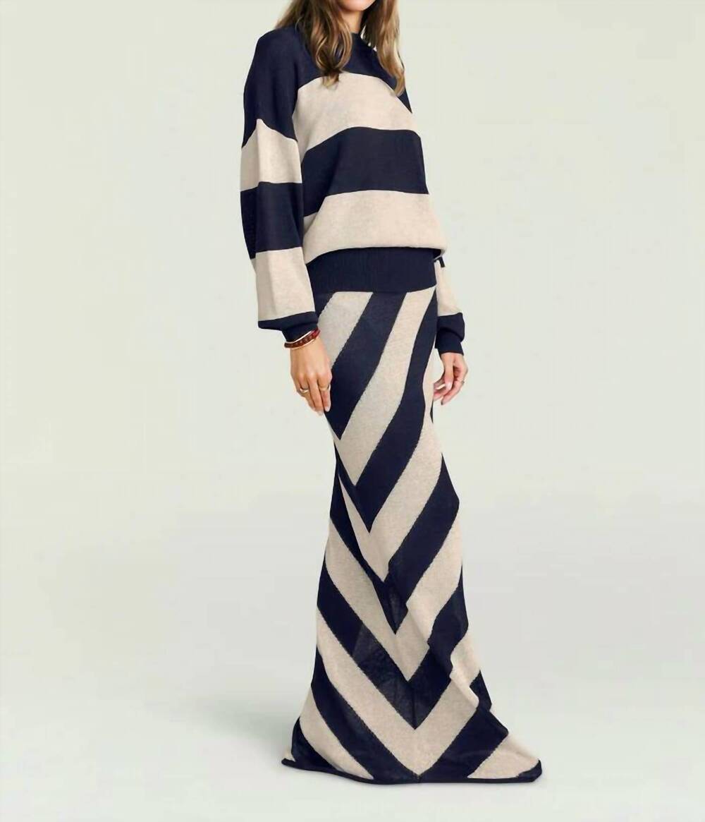 NEW SER.O.YA dree knit maxi dress in navy/eggshell - Picture 4 of 4